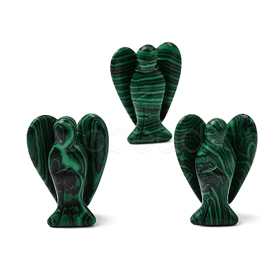 Synthetic Malachite Angel Figurine DJEW-N006-01A-28-1