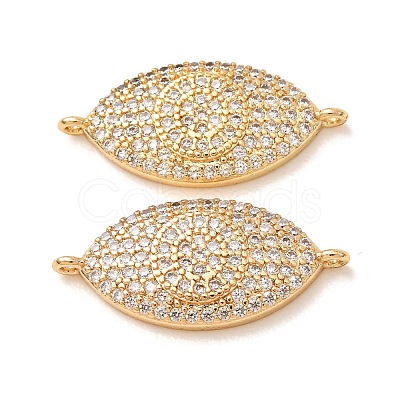 Brass Micro Pave Clear Cubic Zirconia Connector Charms CU-CBA4579-03G-A-1
