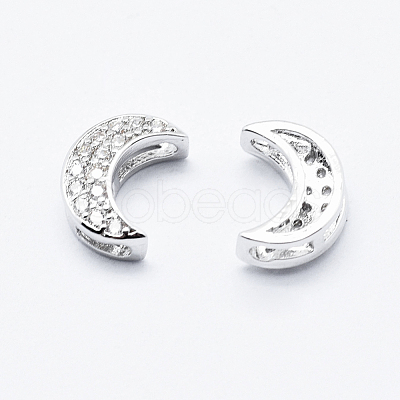 Brass Micro Pave Cubic Zirconia Pendants ZIRC-G130-08P-NR-1