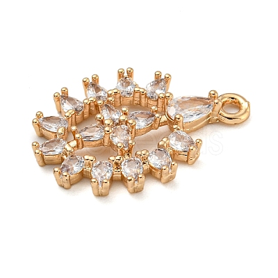 Brass Micro Pave Clear Cubic Zirconia Pendants ZIRC-U003-01G-09-1