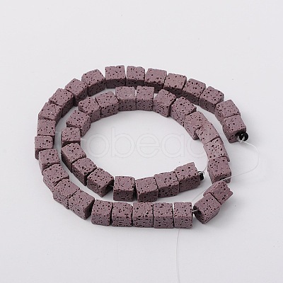 Synthetic Lava Rock Bead Strands G-N0104-8mm-16-1