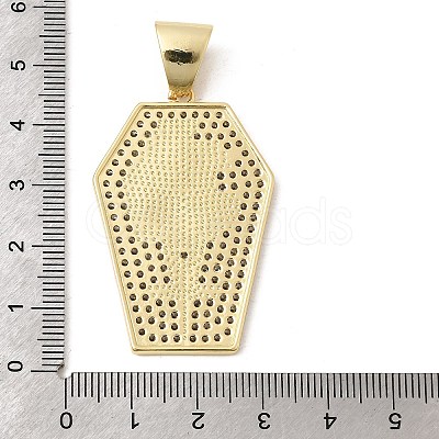 Brass Micro Pave Clear Cubic Zirconia Pendants KK-H267-057G-1