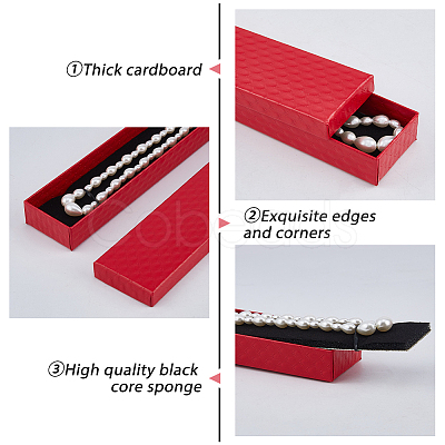 15Pcs Rhombus Textured Cardboard Jewelry Necklace Boxes CBOX-DC0001-01B-1