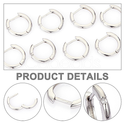 Brass Micro Pave Cubic Zirconia Hoop Earring for Women EJEW-WH0013-97P-1