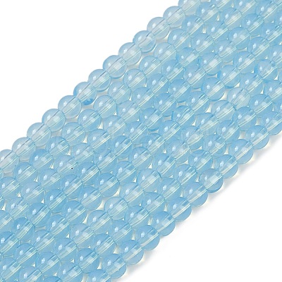 Baking Paint Glass Beads Strands DGLA-Q023-8mm-DB46-1