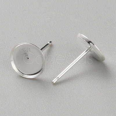 925 Sterling Silver Studs Earrings Finding STER-WH0061-26B-1