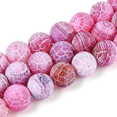 Dyed Natural Weathered Agate Beads Strands G-T144-28-1