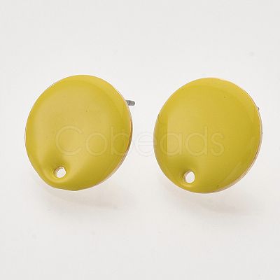 Iron Enamel Stud Earring Findings IFIN-N003-02C-1