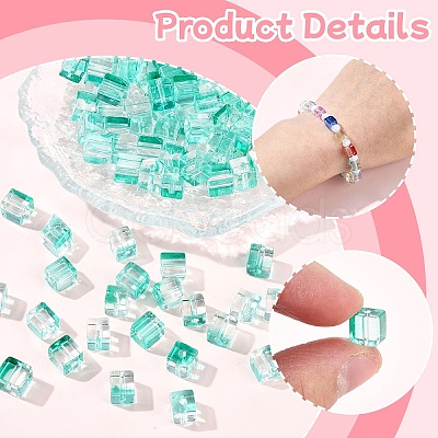 100Pcs Baking Paint Transparent Glass Beads DGLA-YW0001-35F-1