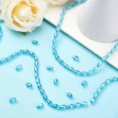 Electroplate Glass Beads Strands GC6X9MMC20Y-AB-1