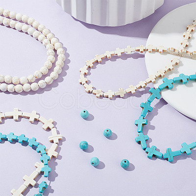 6 Styles Synthetic Turquoise Beads Strands Sets TURQ-GO0001-01-1