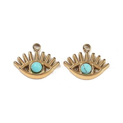 Synthetic Turquoise Eye Charms STAS-U014-06B-01-1