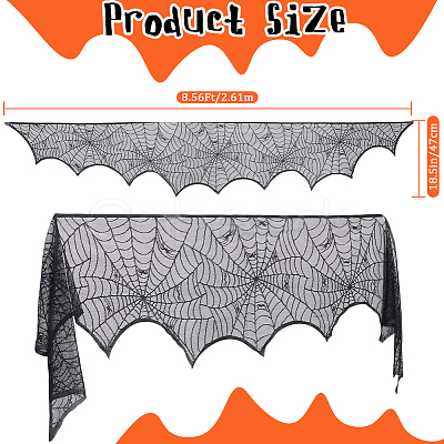 Halloween Theme Polyester Lace Embroidery Table Mats AJEW-WH0166-64-1