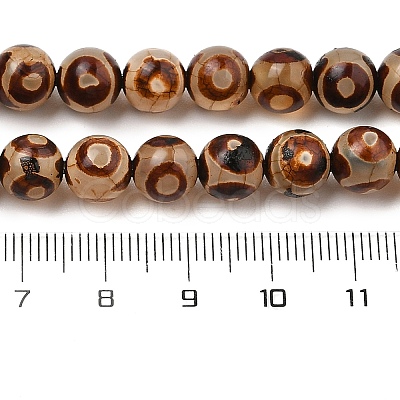Natural Tibetan 3-Eye dZi Agate Beads Strands G-A240-A02-01-1