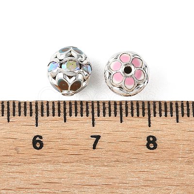 Brass & Alloy & Rhinestone Enamel Beads RB-CBA973B-11A-P-1
