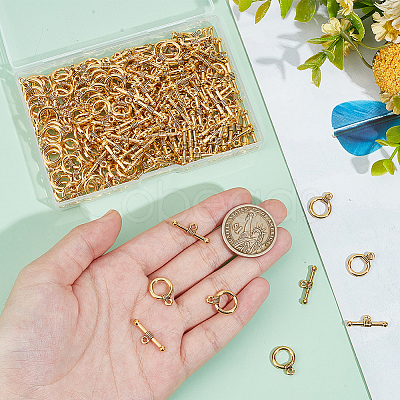 120Pcs Tibetan Style Alloy Toggle Clasps FIND-SP0001-21AG-1