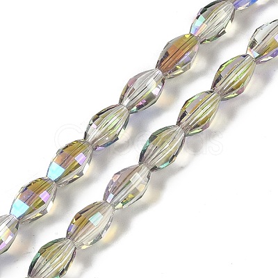 Electroplate Glass Beads Strands GLAA-Q101-03A-HP02-1
