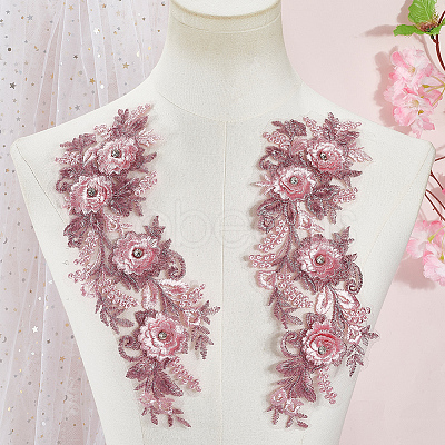 Polyester Embroidery Lace Cloth Patches AJEW-WH20070-069C-1