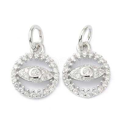 Brass Cubic Zirconia Charms ZIRC-C022-11P-1