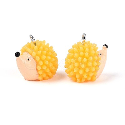 Autumn Theme Opaque Resin Pendants X-RESI-T028-78-1