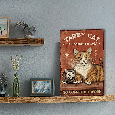 Vintage Metal Tin Sign AJEW-WH0436-078-1