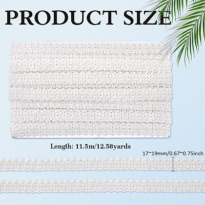 Polyester Lace Trim OCOR-WH0109-356A-1