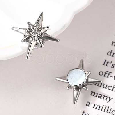 Rhinestone Star Clip-on Earrings EJEW-B116-01P-05-1