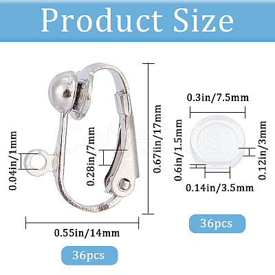 36Pcs Brass Clip-on Earring Findings KK-SP0001-08P-1