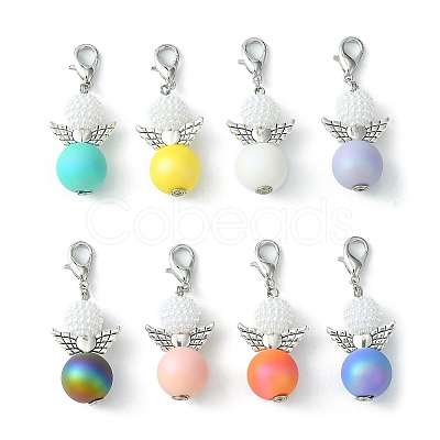 Angel Acrylic Bead Pendant Decorations HJEW-JM01106-S-1