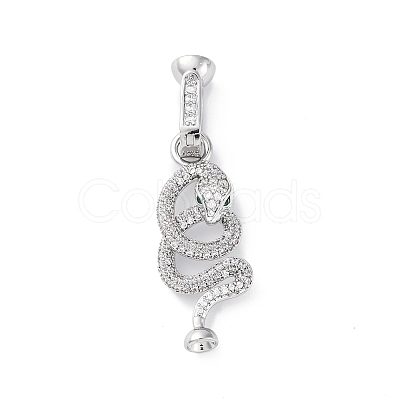 Brass Micro Pave Cubic Zirconia Fold Over Clasps KK-D360-13P-1