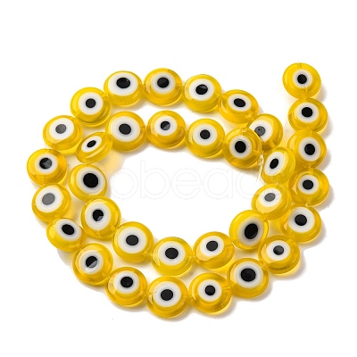 Handmade Evil Eye Lampwork Beads Strands LAMP-R006-01-1