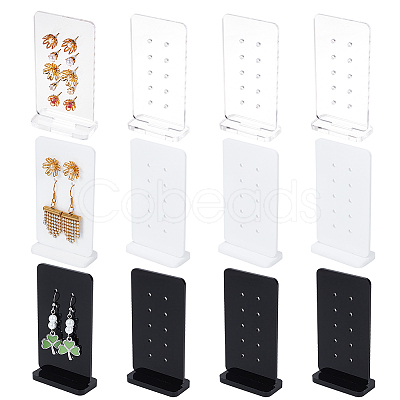 12 Sets 3 Colors 10-Hole Acrylic Vertical Earring Display Stands EDIS-PH0001-76-1