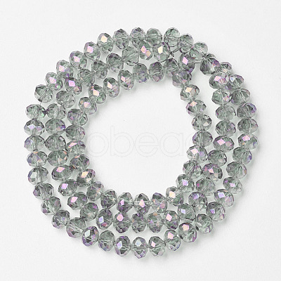 Electroplate Transparent Glass Beads Strands EGLA-A034-T2mm-G04-1