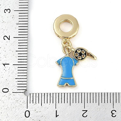 Rack Plating Brass Enamel European Dangle Charms KK-P287-31B-G-1