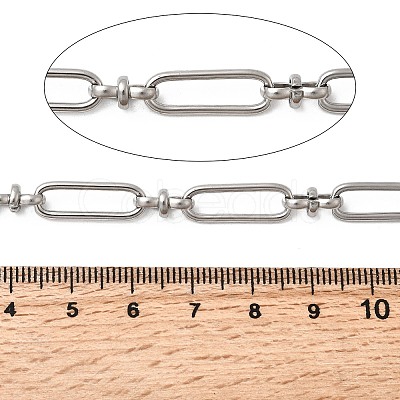 304 Stainless Steel Rectangle Link Chains CHS-Z007-22P-1