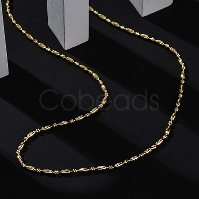 Rack Plating Brass Oval Link Chain Necklace NJEW-A035-06G-01-1