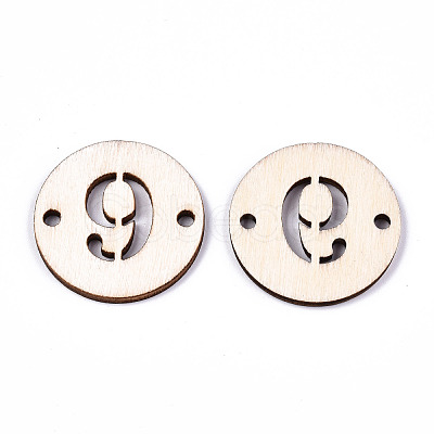 Unfinished Natural Poplar Wood Links Connectors WOOD-S045-138B-9-1