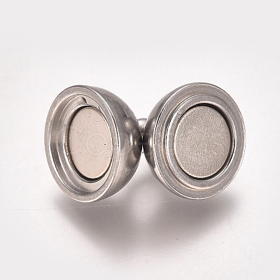Tarnish Resistant 201 Stainless Steel Magnetic Clasps with Loops STAS-I137-07A-P-1