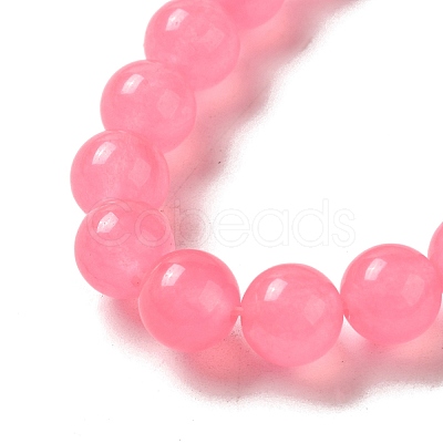 Dyed Natural White Jade Round Bead Strands G-J285-04-1