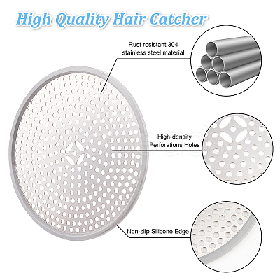 304 Stainless Steel Drain Hair Catchers AJEW-WH0248-171-1