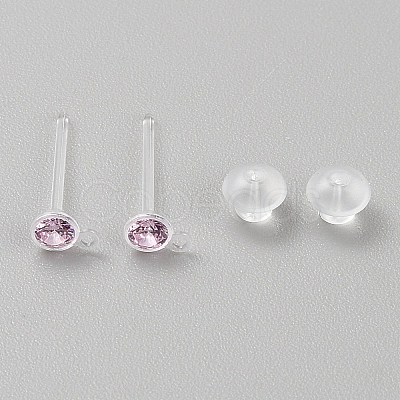Resin Stud Earring Finding RESI-WH20001-08E-1