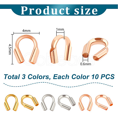 30Pcs 3 Colors 925 Sterling Silver Wire Guardian STER-PH0001-56-1