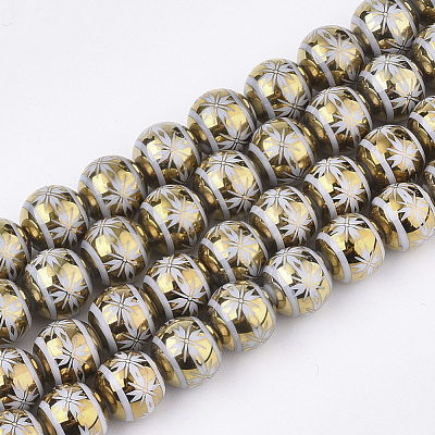 Electroplate Glass Beads Strands X-EGLA-S177-10A-06-1