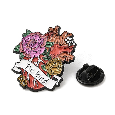 Body Organ & Flower Theme Enamel Pins JEWB-G024-01D-1