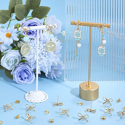 14Pcs Brass Stud Earring Findings KK-BBC0028-66G-1