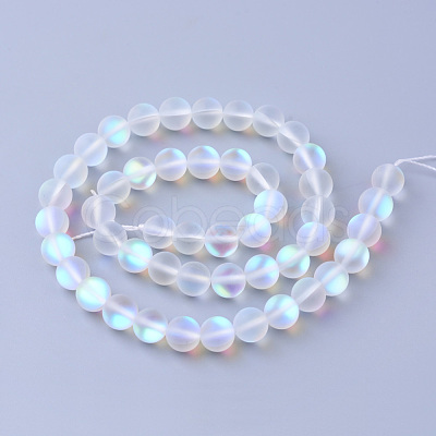 Synthetic Moonstone Beads Strands X-G-R375-6mm-A13-1