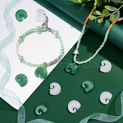 60Pcs 2 Colors Imitation Jade Glass Pendants GLAA-PH0001-96-1