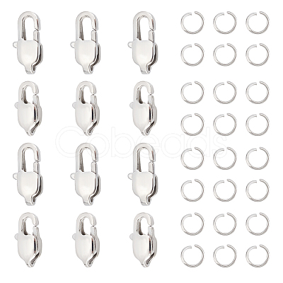 16Pcs 2 Size 304 Stainless Steel Lobster Claw Clasps STAS-UN0040-76B-1