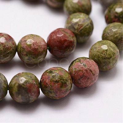 Natural Unakite Beads Strands G-D840-45-6mm-1
