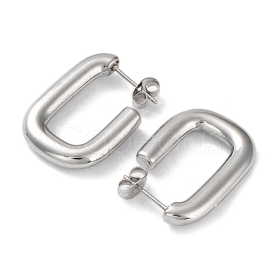 Non-Tarnish 304 Stainless Steel Rectangle Ear Studs for Women EJEW-P234-04P-1